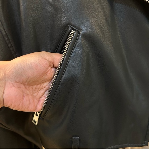 Lamarque Dani Moto Jacket Sz M Faux Leather Soft Pocket Zip Up Jacket - Picture 12 of 12